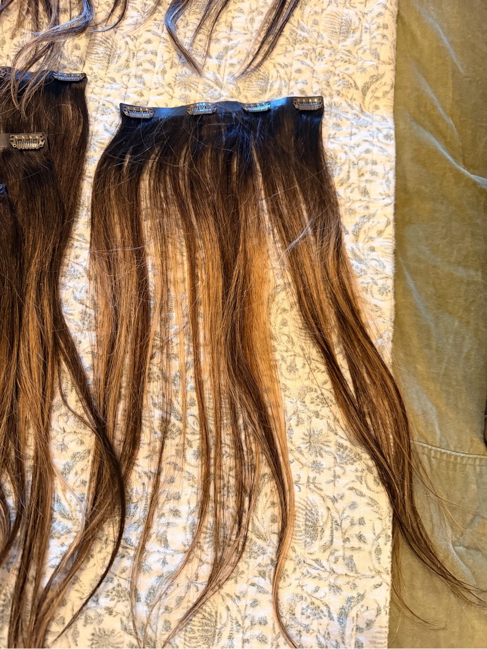 Clip-In Hair Extensions - Brown with Blonde Highlights